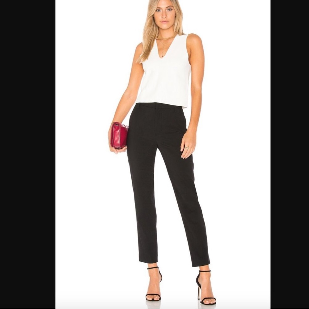 Vince Wool Blend Tapered Ankle Black Pants, Capsule Wardrobe, Size 6